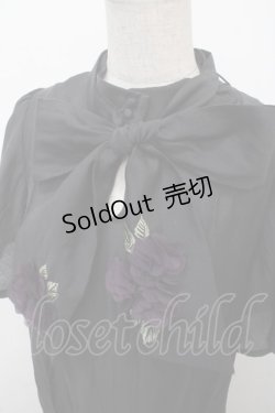 画像3: axes femme / 紫陽花装飾リボンブラウスプルオーバー F 黒 Y-25-04-23-051-AX-TO-SZ-ZI