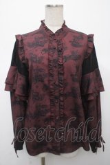 axes femme / トワルドジュイ風線画ブラウス F ワイン Y-25-04-23-052-AX-BL-SZ-ZY