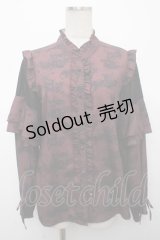 axes femme / トワルドジュイ風線画ブラウス F ワイン Y-25-04-23-052-AX-BL-SZ-ZY