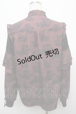 画像2: axes femme / トワルドジュイ風線画ブラウス F ワイン Y-25-04-23-052-AX-BL-SZ-ZY