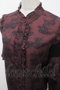 画像3: axes femme / トワルドジュイ風線画ブラウス F ワイン Y-25-04-23-052-AX-BL-SZ-ZY
