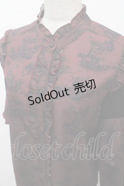 画像3: axes femme / トワルドジュイ風線画ブラウス F ワイン Y-25-04-23-052-AX-BL-SZ-ZY