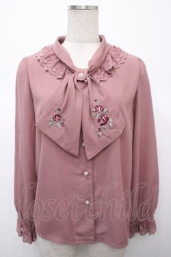 画像1: axes femme / アンティークローズ刺繍ブラウス F ピンク Y-25-04-23-053-AX-BL-SZ-ZY
