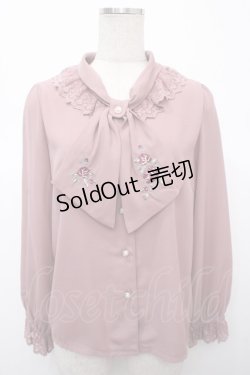 画像1: axes femme / アンティークローズ刺繍ブラウス F ピンク Y-25-04-23-053-AX-BL-SZ-ZY