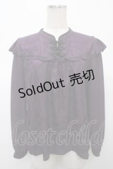 axes femme / チャイナ釦ジャカードブラウス F パープル Y-25-04-23-055-AX-BL-SZ-ZY