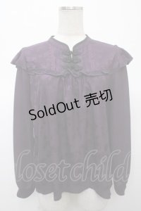 axes femme / チャイナ釦ジャカードブラウス F パープル Y-25-04-23-055-AX-BL-SZ-ZY