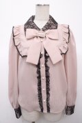 Ank Rouge / ヨークフリル配色ブラウス M ピンク Y-25-04-23-056-CA-BL-SZ-ZY