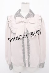 Ank Rouge / ヨークフリル配色ブラウス M ピンク Y-25-04-23-056-CA-BL-SZ-ZS