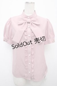 Ank Rouge / カフスビットリボンブラウス M ピンク Y-25-04-23-057-CA-BL-SZ-ZS
