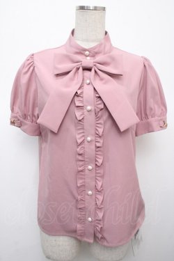画像1: Ank Rouge / カフスビットリボンブラウス M ピンク Y-25-04-23-057-CA-BL-SZ-ZY