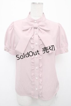 画像1: Ank Rouge / カフスビットリボンブラウス M ピンク Y-25-04-23-057-CA-BL-SZ-ZS