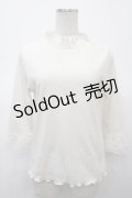 axes femme / レース重ねデザイン袖プルオーバー  生成り Y-25-04-23-063-AX-TO-SZ-ZY