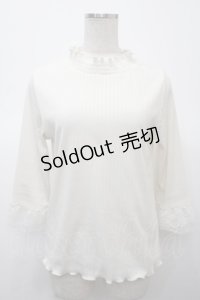 axes femme / レース重ねデザイン袖プルオーバー  生成り Y-25-04-23-063-AX-TO-SZ-ZY