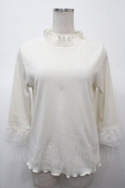 画像1: axes femme / レース重ねデザイン袖プルオーバー  生成り Y-25-04-23-063-AX-TO-SZ-ZY