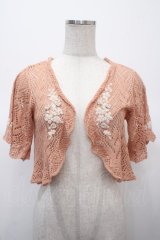 axes femme / プチバラ使い透かし編みボレロ M アワピンク Y-25-04-23-072-AX-TO-SZ-ZY