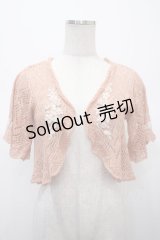 axes femme / プチバラ使い透かし編みボレロ M アワピンク Y-25-04-23-072-AX-TO-SZ-ZY