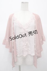 axes femme / レース重ねドルマンカーディガン M ピンク Y-25-04-23-073-AX-TO-SZ-ZY