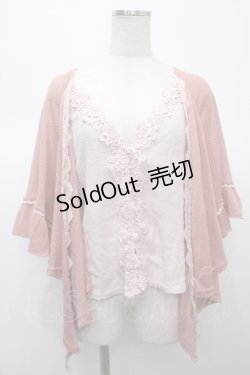 画像1: axes femme / レース重ねドルマンカーディガン M ピンク Y-25-04-23-073-AX-TO-SZ-ZY