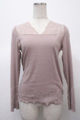 axes femme / レース切替トップス  ピンク Y-25-04-23-076-AX-TO-SZ-ZY