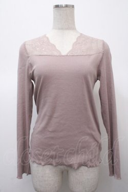 画像1: axes femme / レース切替トップス  ピンク Y-25-04-23-076-AX-TO-SZ-ZY