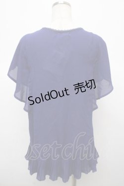 画像2: axes femme / ドレープ袖ブラウジングブラウス  紺 Y-25-04-23-080-AX-TO-SZ-ZY