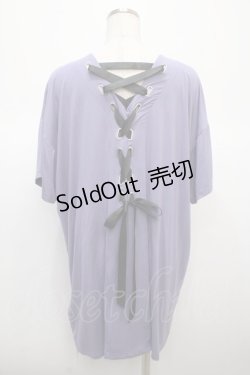 画像2: axes femme POETIQUE / レースアップビックTシャツ  ラベンダー Y-25-04-23-083-AX-TO-SZ-ZI