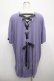 画像2: axes femme POETIQUE / レースアップビックTシャツ  ラベンダー Y-25-04-23-083-AX-TO-SZ-ZY (2)