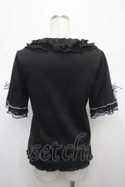 画像2: axes femme / リボン×レース×フリルプルオーバー F 黒 Y-25-04-23-086-AX-TO-SZ-ZY