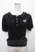 axes femme POETIQUE / チュッパチャプス ニットポロ M 黒 Y-25-04-23-088-AX-TO-SZ-ZY