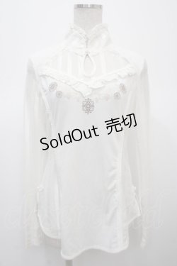 画像1: Ozz oneste / レース切替チャイナブラウス  アイボリー Y-25-04-23-092-OO-BL-SZ-ZY