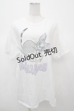 画像1: MILKBOY / CAT T-SHIRTS L ホワイト Y-25-04-23-093-MB-TS-SZ-ZY