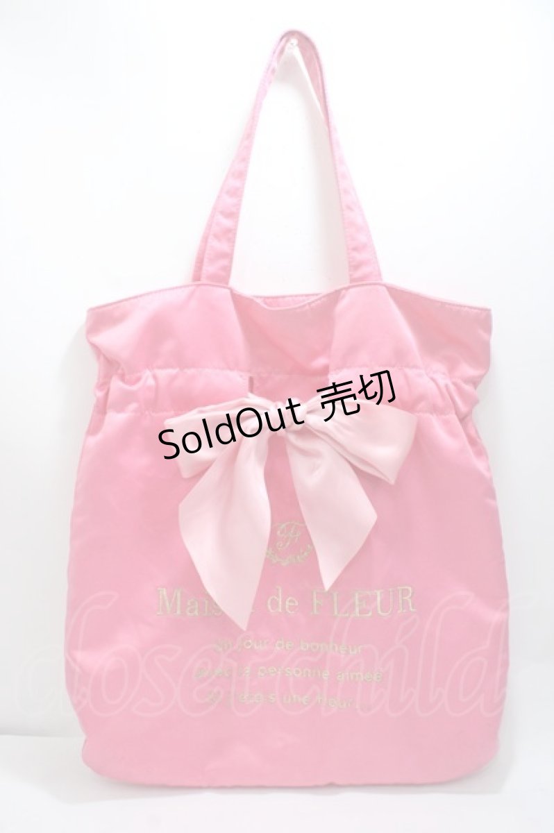 画像1: 【SALE】Maison de FLEUR / リボントートバッグ  ピンク Y-25-04-23-008-LO-BG-SZ-ZTK010 (1)