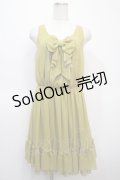 axes femme / レーストップス付きシフォンドレス  ライム Y-25-04-23-105-AX-OP-SZ-ZI