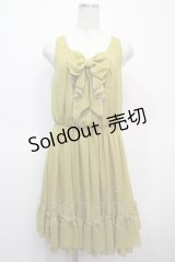 axes femme / レーストップス付きシフォンドレス  ライム Y-25-04-23-105-AX-OP-SZ-ZI