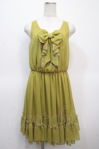 axes femme / レーストップス付きシフォンドレス  ライム Y-25-04-23-105-AX-OP-SZ-ZY