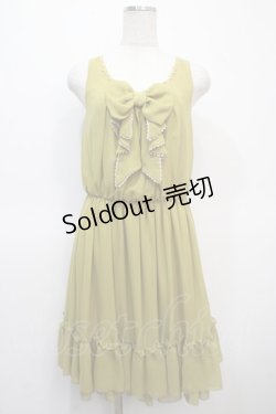 画像1: axes femme / レーストップス付きシフォンドレス  ライム Y-25-04-23-105-AX-OP-SZ-ZI
