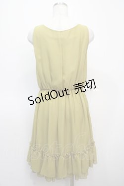 画像2: axes femme / レーストップス付きシフォンドレス  ライム Y-25-04-23-105-AX-OP-SZ-ZI