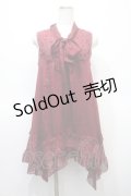 axes femme / ストライプシフォンチュニック  ワイン Y-25-04-23-108-AX-OP-SZ-ZY