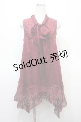 axes femme / ストライプシフォンチュニック  ワイン Y-25-04-23-108-AX-OP-SZ-ZY