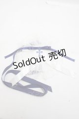 Moi-meme-Moitie / ディヴァインクロス丸型ヘッドドレス  白×青 Y-25-04-23-009-MO-AC-SZ-ZY
