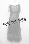 axes femme / ハートチュールティアードワンピース F 黒 Y-25-04-23-112-AX-OP-SZ-ZI