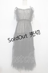 axes femme / ハートチュールティアードワンピース F 黒 Y-25-04-23-112-AX-OP-SZ-ZI