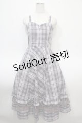 axes femme / センタージップチェックジャンスカ  グレー Y-25-04-23-118-AX-OP-SZ-ZY