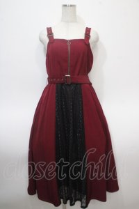 axes femme / バイカラーレースジャンスカ F ワイン Y-25-04-23-122-AX-OP-SZ-ZY