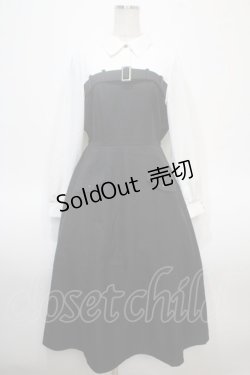画像1: axes femme / ベルト風ドッキングワンピース F 黒 Y-25-04-23-123-AX-OP-SZ-ZY