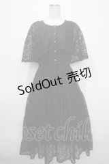 axes femme / ケープ風レースティアードワンピース F 黒 Y-25-04-23-125-AX-OP-SZ-ZY