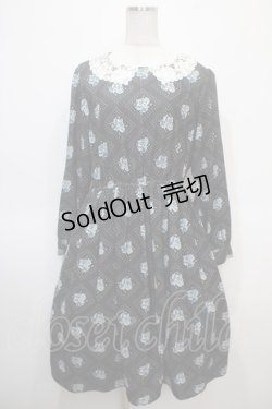 画像1: Fi.n.t  / 花柄ワンピース  黒 Y-25-04-23-126-LO-SK-SZ-ZY