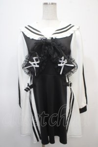 Ank Rouge / ジャージセーラーワンピース M 黒 Y-25-04-23-128-CA-OP-SZ-ZY