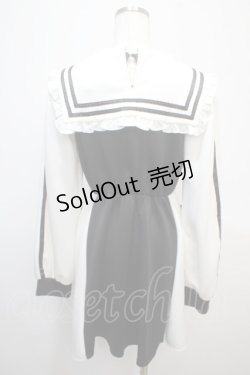 画像2: Ank Rouge / ジャージセーラーワンピース M 黒 Y-25-04-23-128-CA-OP-SZ-ZY