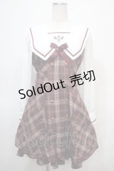 Amavel / Classical Confection チェックセーラーワンピース F ボルドー Y-25-04-23-129-CA-OP-SZ-ZY